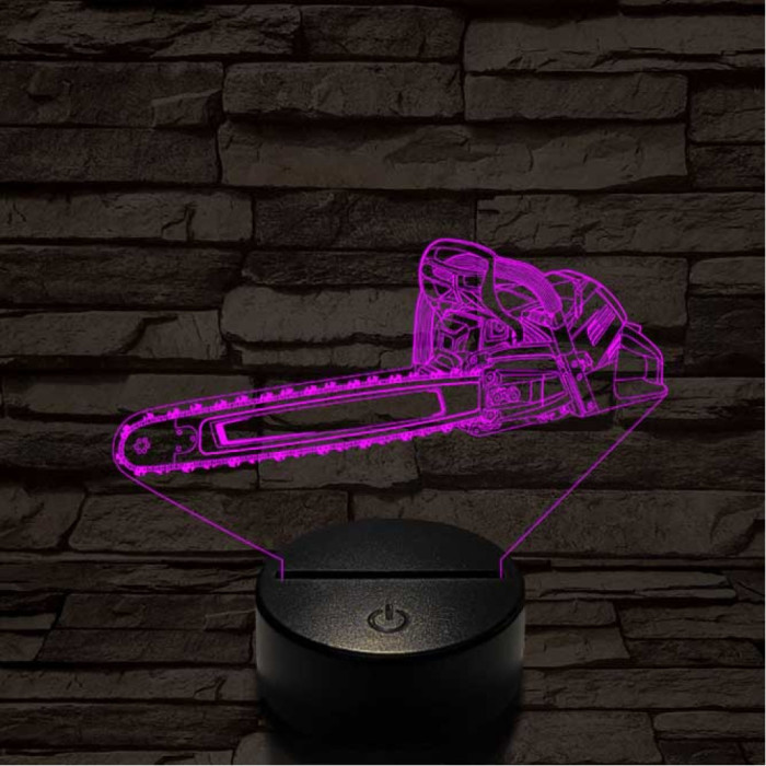 Láncfűrész 7 színű 3D led lámpa