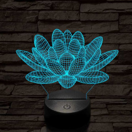 Lótusz virág 7 színű 3D led lámpa