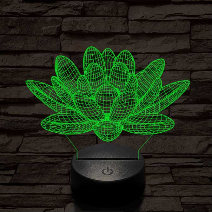Lótusz virág 7 színű 3D led lámpa