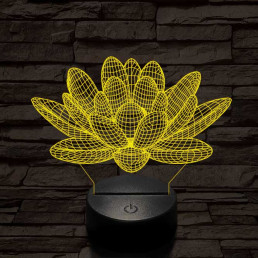 Lótusz virág 7 színű 3D led lámpa
