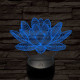 Lótusz virág 7 színű 3D led lámpa