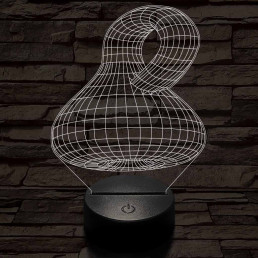 Végtelen edény 7 színű 3D led lámpa