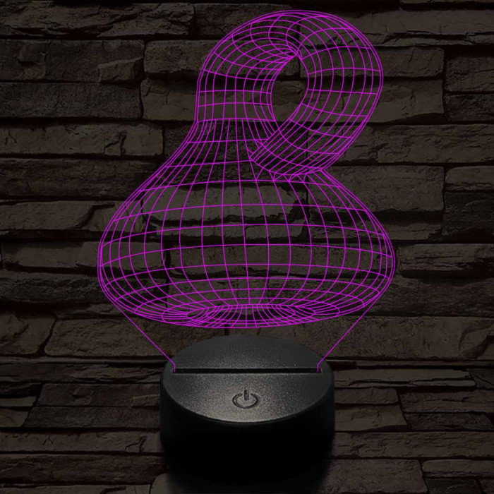 Végtelen edény 7 színű 3D led lámpa