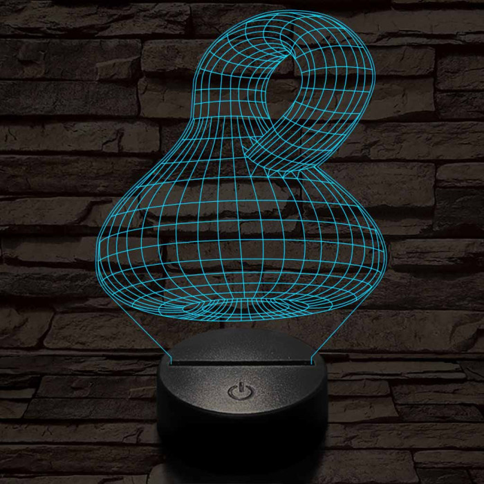 Végtelen edény 7 színű 3D led lámpa