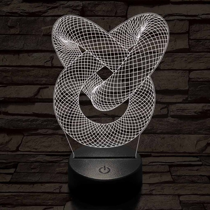 Végtelen hurok 7 színű 3D led lámpa