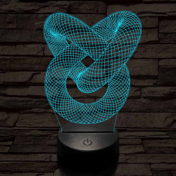 Végtelen hurok 7 színű 3D led lámpa