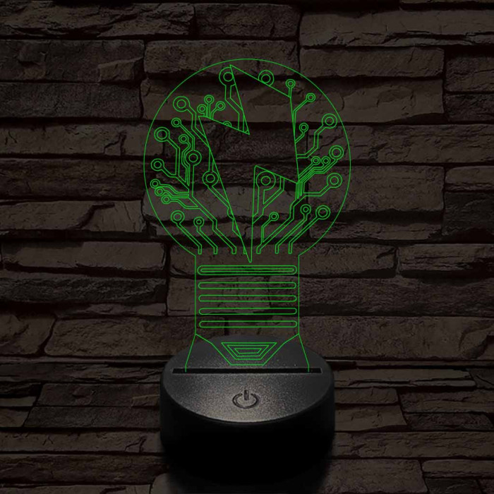 Villanykörte 7 színű 3D led lámpa