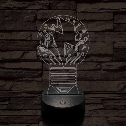 Villanykörte 7 színű 3D led lámpa