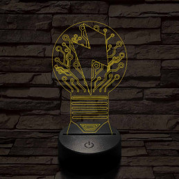 Villanykörte 7 színű 3D led lámpa