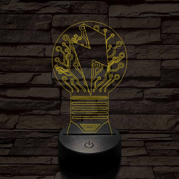 Villanykörte 7 színű 3D led lámpa