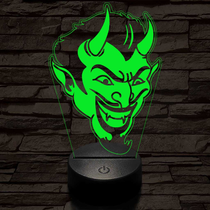 Ördög 7 színű 3D led lámpa