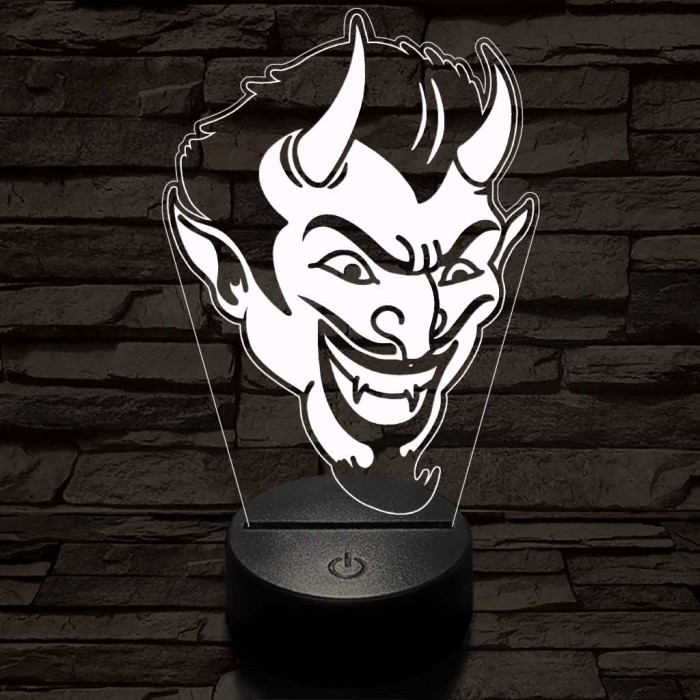 Ördög 7 színű 3D led lámpa