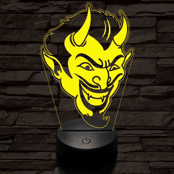 Ördög 7 színű 3D led lámpa