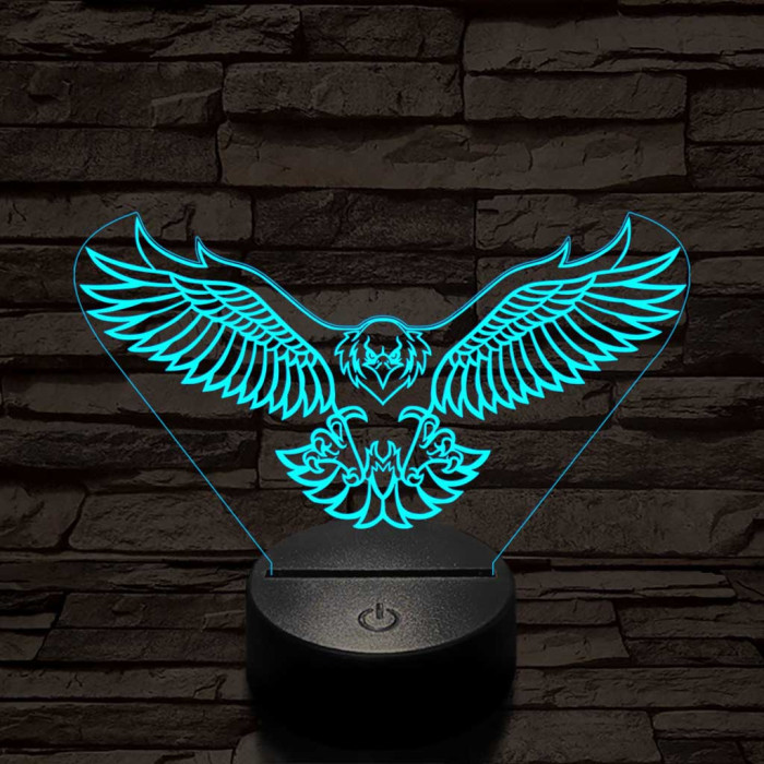 Sas lecsap 7 színű 3D led lámpa