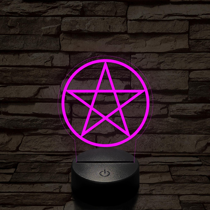 Pentagram 7 színű 3D led lámpa