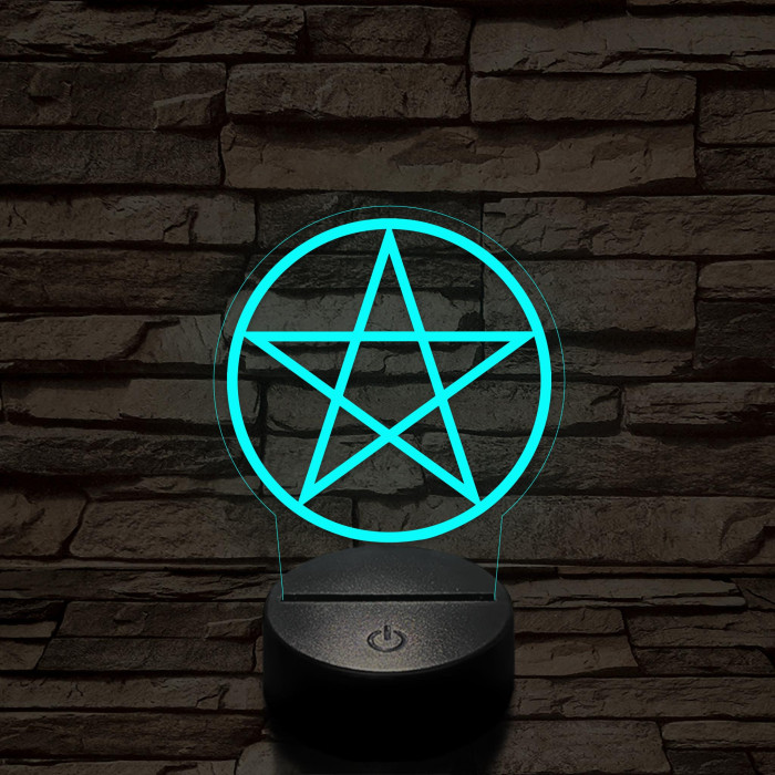 Pentagram 7 színű 3D led lámpa