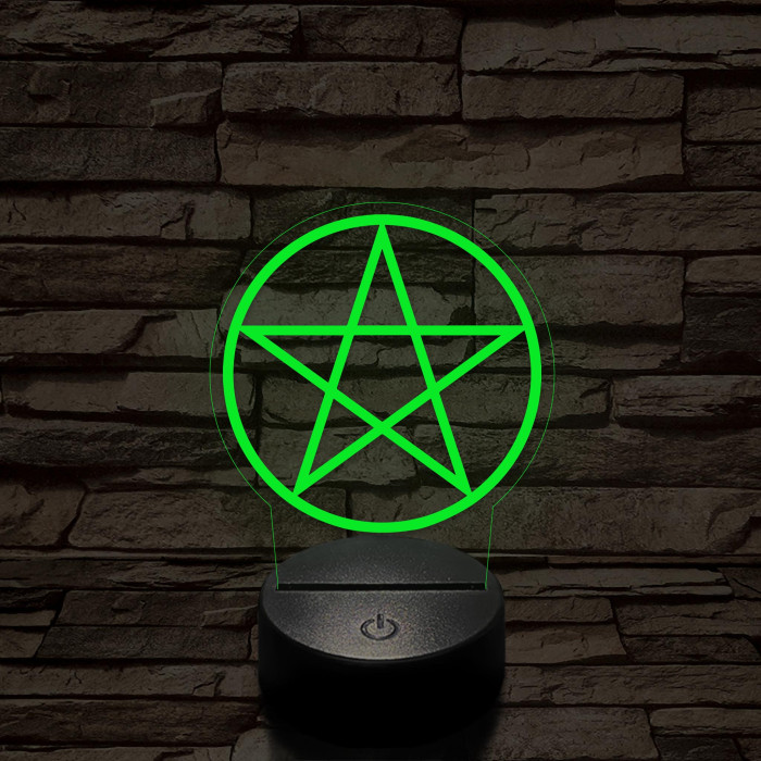 Pentagram 7 színű 3D led lámpa