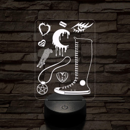 Stílusjegyek montázsa 7 színű 3D led lámpa