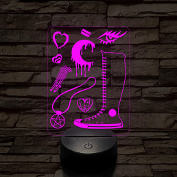 Stílusjegyek montázsa 7 színű 3D led lámpa