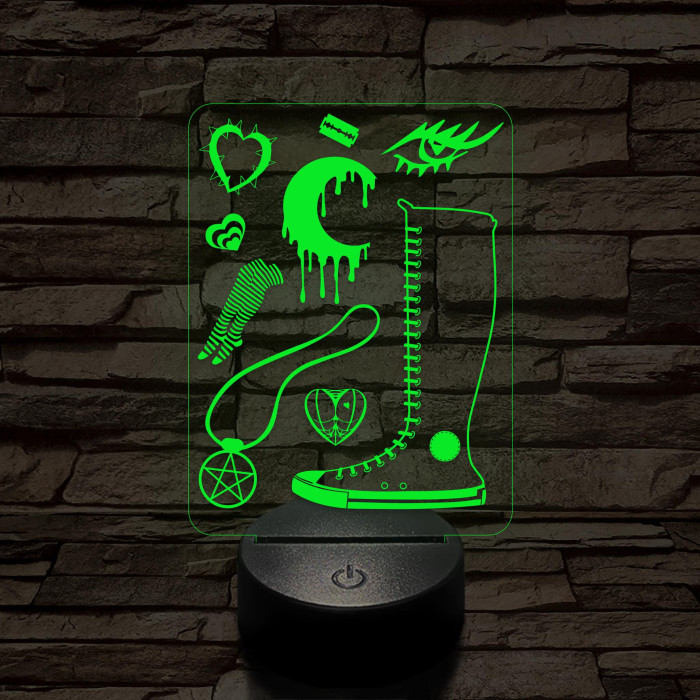 Stílusjegyek montázsa 7 színű 3D led lámpa