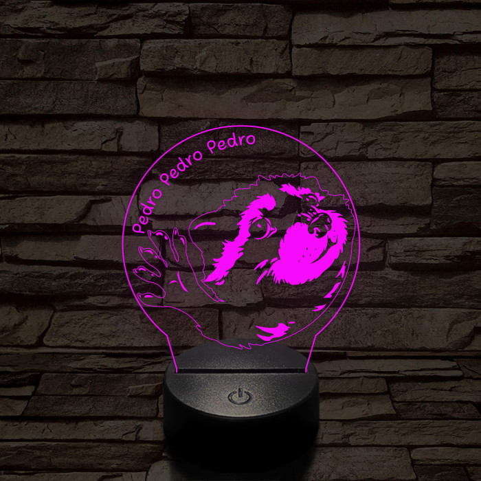 Pedro Pedro meme 7 színű 3D led lámpa