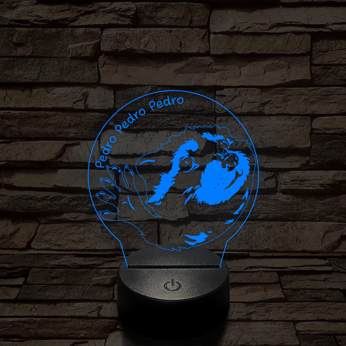 Pedro Pedro meme 7 színű 3D led lámpa