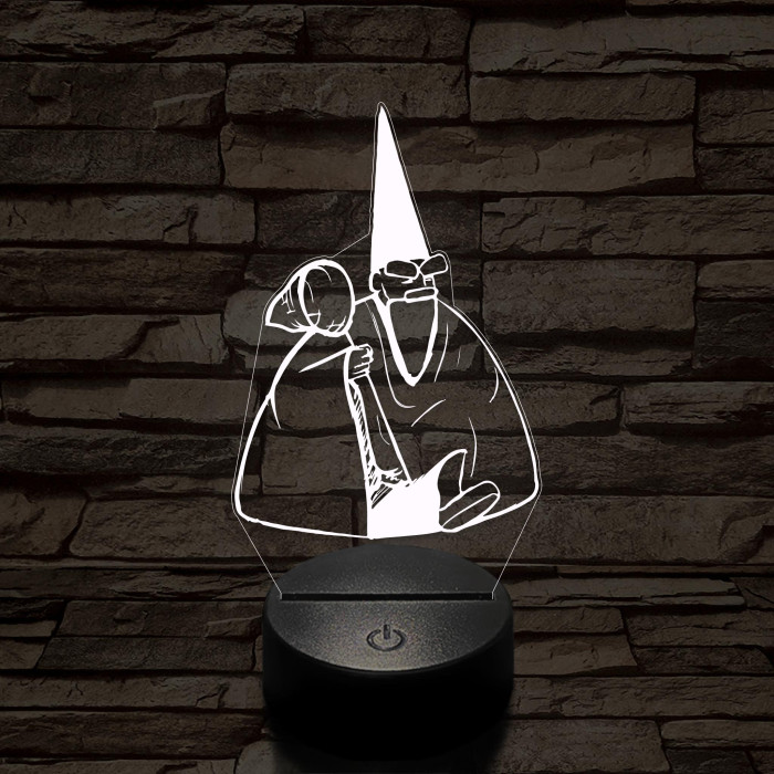 Tiny Green mall Wizard meme 7 színű 3D led lámpa