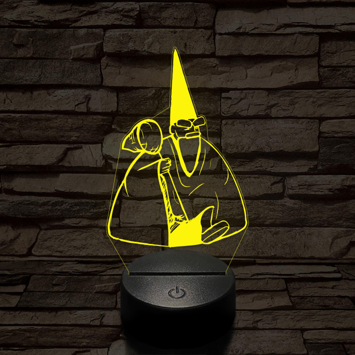 Tiny Green mall Wizard meme 7 színű 3D led lámpa