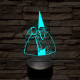Tiny Green mall Wizard meme 7 színű 3D led lámpa