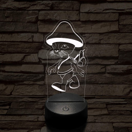 Smurf Cat meme 7 színű 3D led lámpa