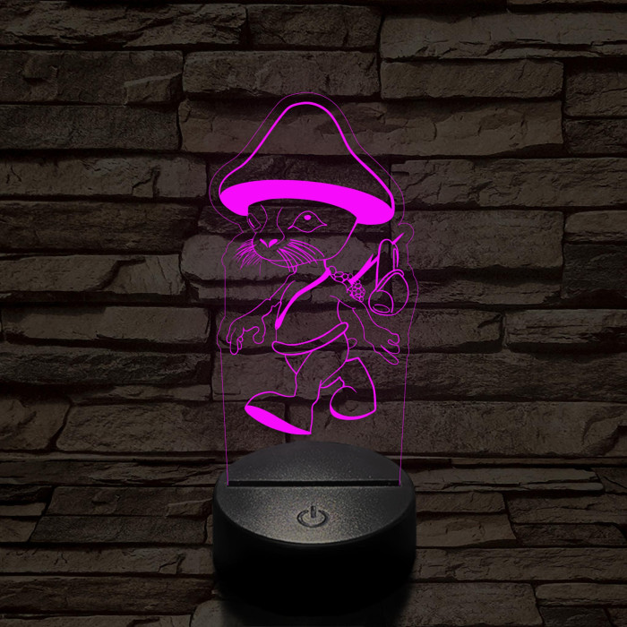 Smurf Cat meme 7 színű 3D led lámpa