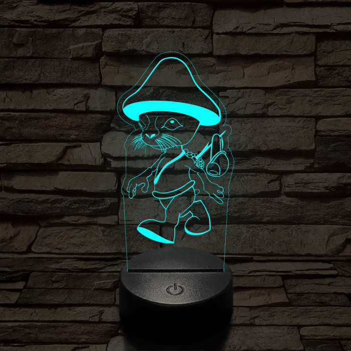 Smurf Cat meme 7 színű 3D led lámpa