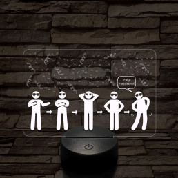 Hey Macarena meme 7 színű 3D led lámpa