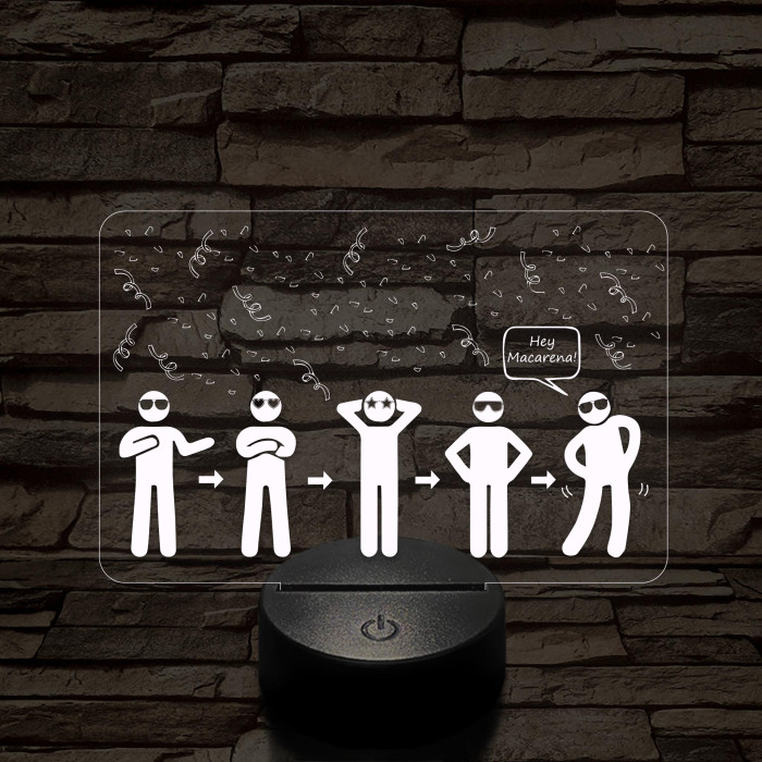 Hey Macarena meme 7 színű 3D led lámpa