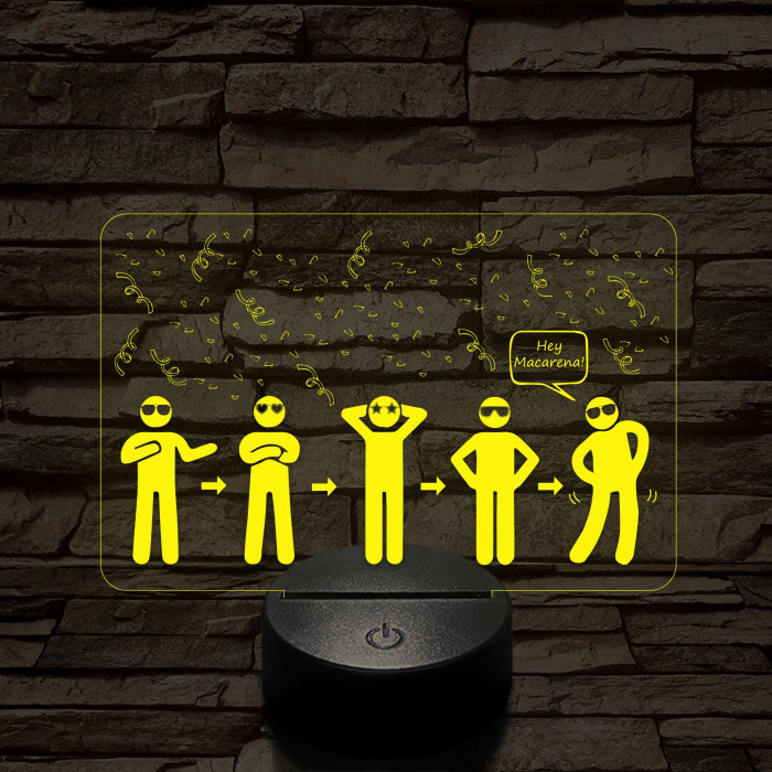 Hey Macarena meme 7 színű 3D led lámpa