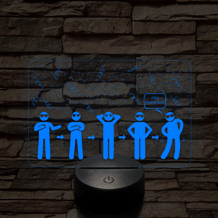 Hey Macarena meme 7 színű 3D led lámpa