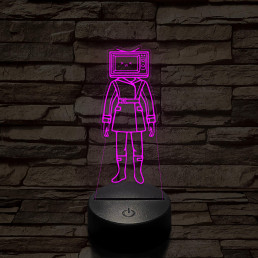 Skibidi Toilet TV hős nő meme 7 színű 3D led lámpa