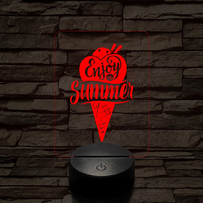 Szeretem a nyarat mintaválasztós 7 színű 3D led lámpa