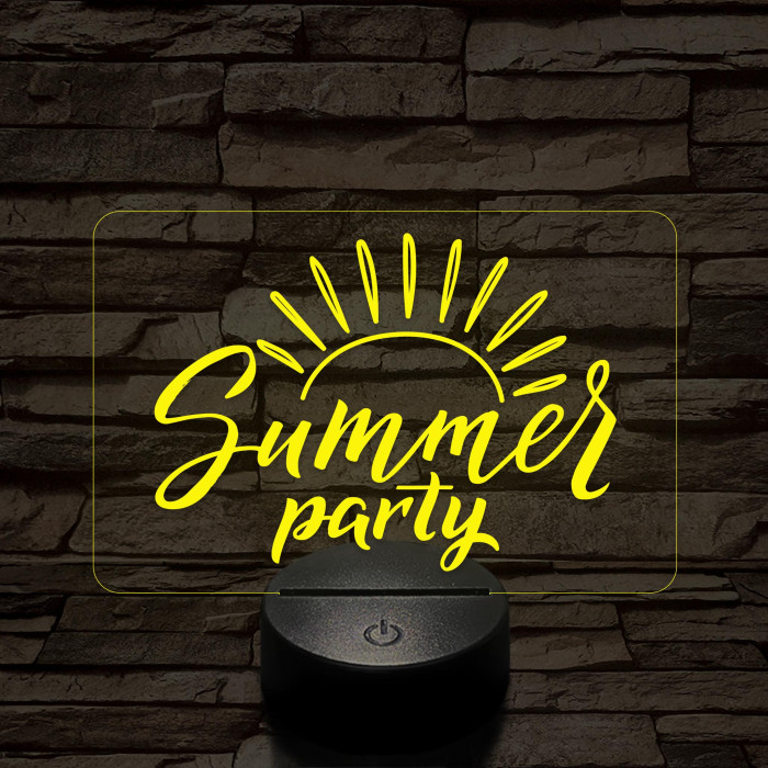 Szeretem a nyarat mintaválasztós 7 színű 3D led lámpa