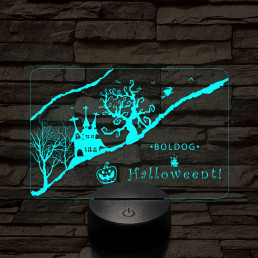 Boldog Halloweent 7 színű 3D led lámpa