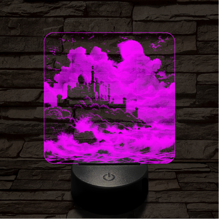 Indiai palota 7 színű valósághű 3D led lámpa