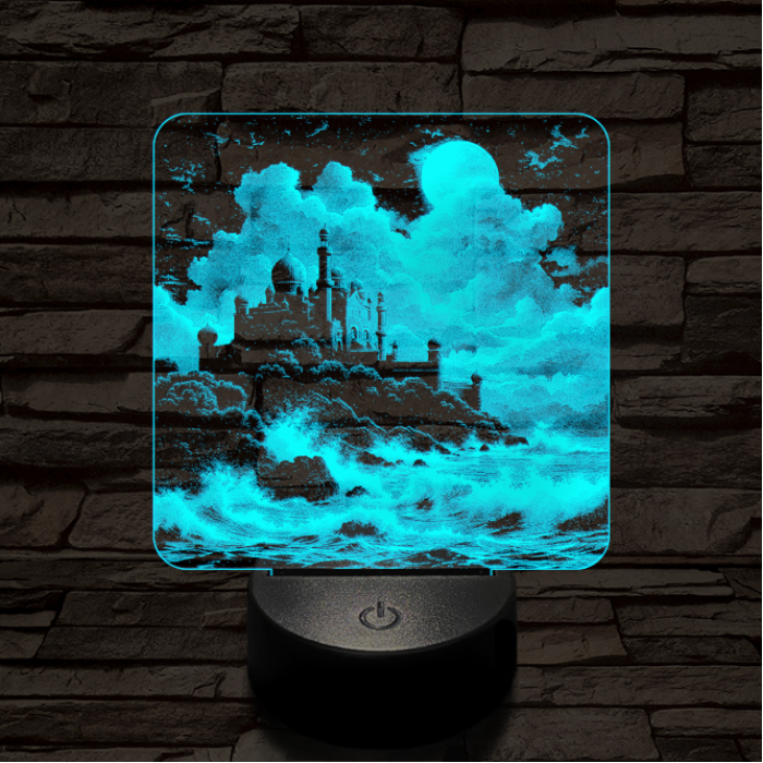 Indiai palota 7 színű valósághű 3D led lámpa