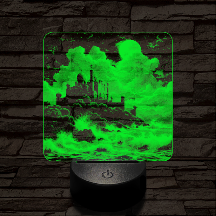 Indiai palota 7 színű valósághű 3D led lámpa