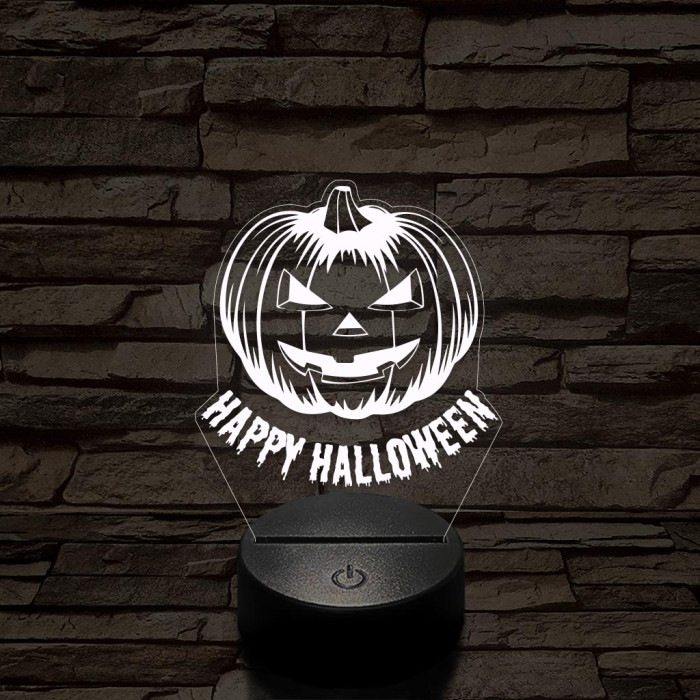 Halloween tökfej 7 színű  3D led lámpa