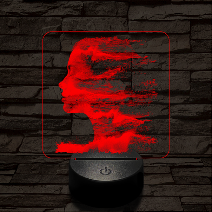 A tenger arca 7 színű valósághű 3D led lámpa