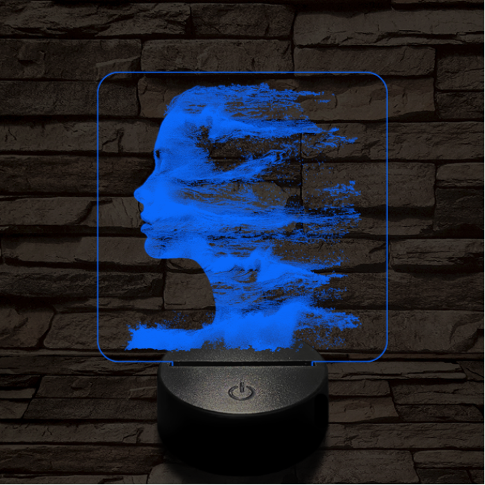 A tenger arca 7 színű valósághű 3D led lámpa