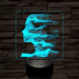 A tenger arca 7 színű valósághű 3D led lámpa