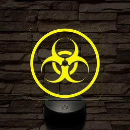 Sugárveszély jelzés 7 színű 3D led lámpa
