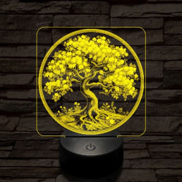 Díszes fa 7 színű valósághű 3D led lámpa