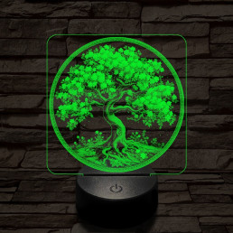 Díszes fa 7 színű valósághű 3D led lámpa